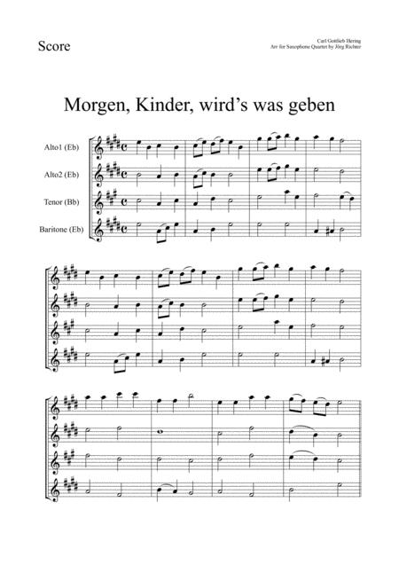 Morgen Kinder Wirds Was Geben Fr Saxophon Quartett Page 2