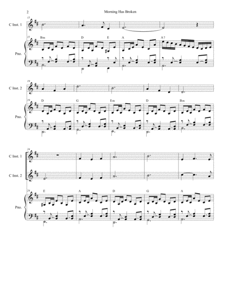 Morning Has Broken Duet For C Instruments Page 2