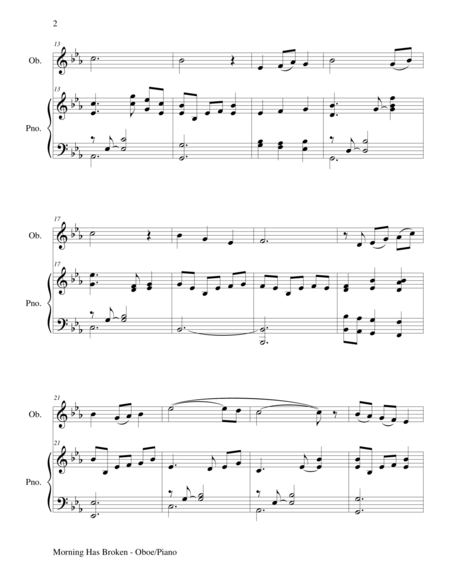 Morning Has Broken Oboe Piano And Oboe Part Page 2