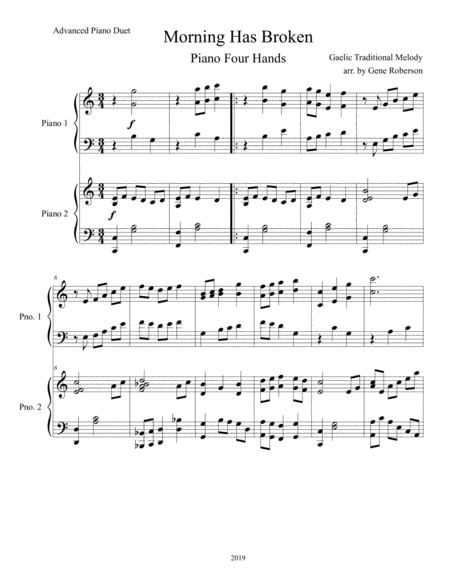 Morning Has Broken Piano Four Hands Page 2