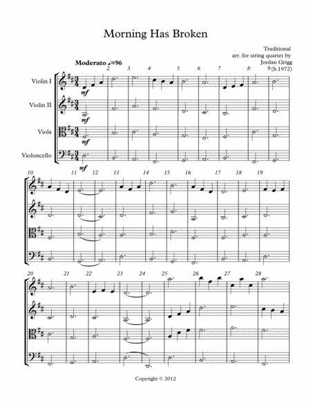 Morning Has Broken String Quartet Page 2