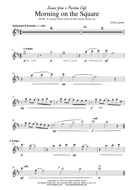 Morning On The Square For Alto Saxophone Piano From Scenes From A Parisian Cafe Page 2