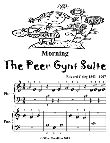 Morning The Peer Gynt Suite Beginner Piano Sheet Music Tadpole Edition Page 2