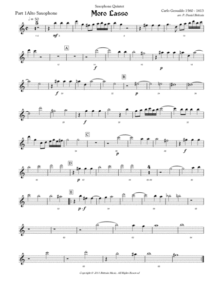 Moro Lasso Saxophone Quintet Page 2