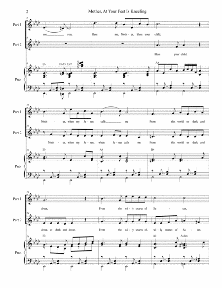 Mother At Your Feet Is Kneeling For 2 Part Choir Page 2