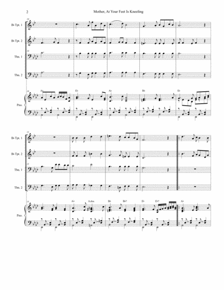 Mother At Your Feet Is Kneeling For Brass Quartet And Piano Alternate Version Page 2