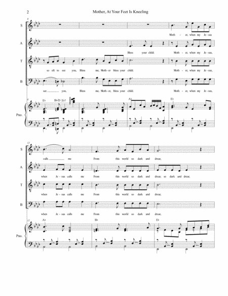 Mother At Your Feet Is Kneeling For Satb Page 2
