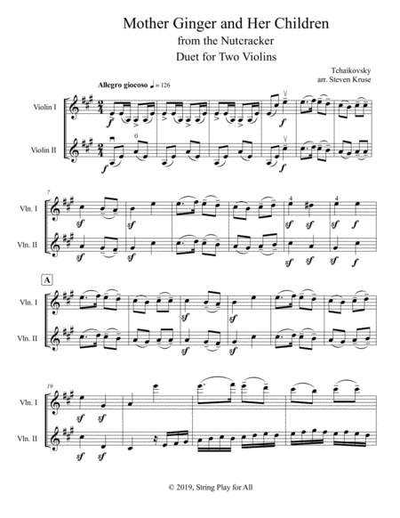 Mother Ginger And Her Children From The Nutcracker For Violin Duet Page 2