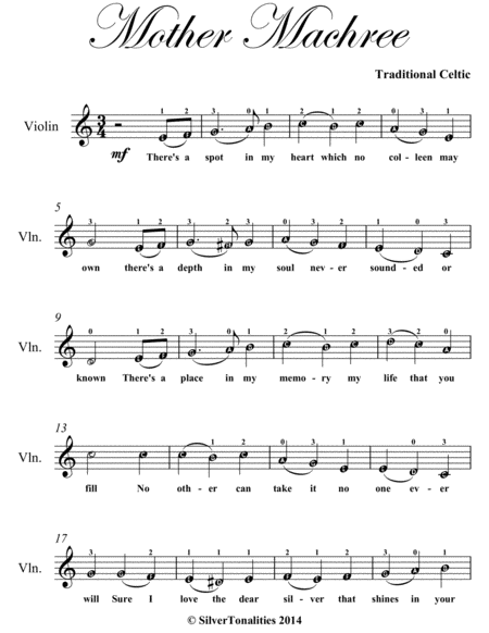 Mother Machree Easy Violin Sheet Music Page 2