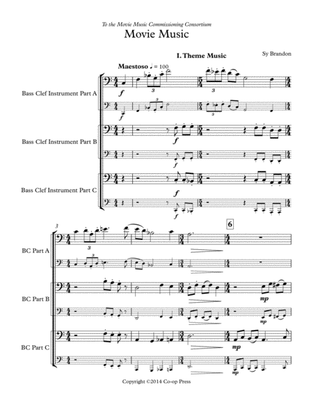 Movie Music For Mixed Trio Bass Clef Instruments Version Page 2