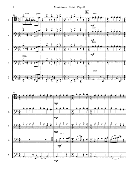 Movimento For Cello Quintet Ensemble Page 2