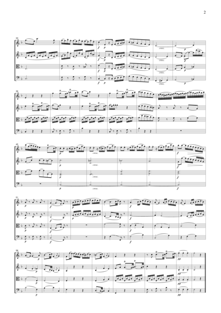 Mozart Andantino From Concrto For Fl Hp K 299 For String Quartet Cm027 Page 2