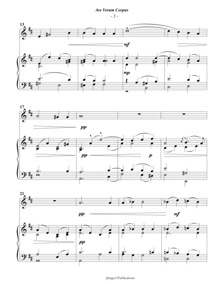 Mozart Ave Verum Corpus For Flute Piano Page 2