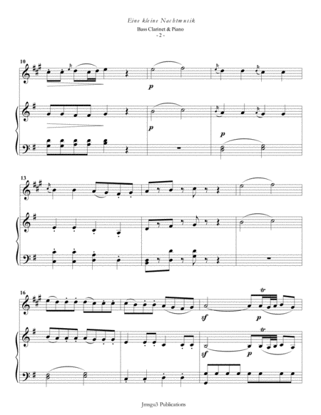 Mozart Eine Kleine Nachtmusik For Bass Clarinet Piano Page 2