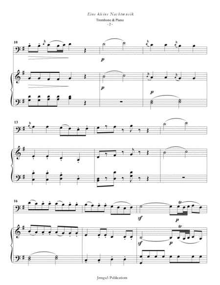 Mozart Eine Kleine Nachtmusik For Trombone Piano Page 2