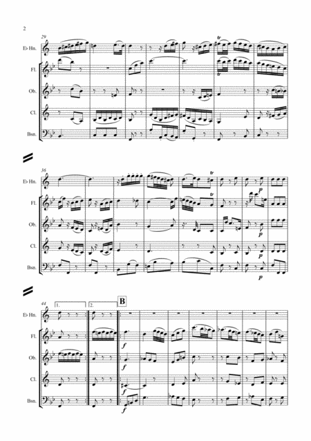 Mozart Horn Quintet Kv407 Mvt Ii Andante Wind Quintet Page 2