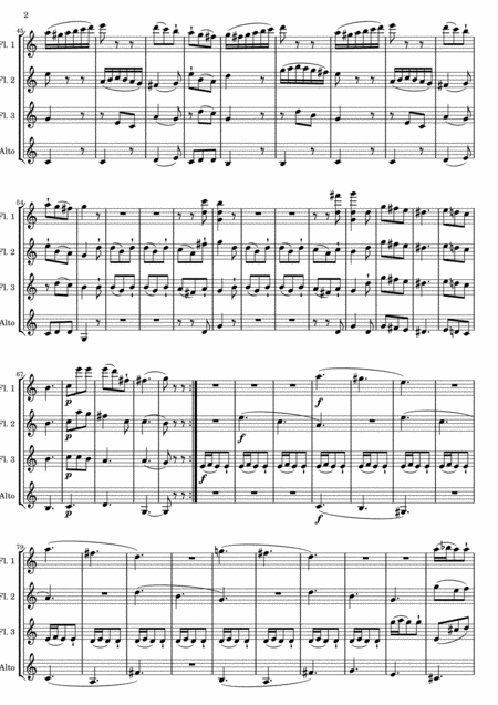 Mozart Quartet Kv 156 Presto Version For Flute Quartet Or Flute Choir Page 2