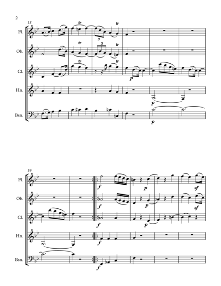 Mozart Serenade In Bb Major K 361 Gran Partita For Wind Quintet Mvmt 2 Menuetto I Page 2