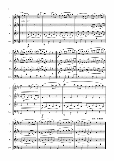 Mozart Serenade No 13 In G Eine Kleine Nachtmusik K525 Mvt Iii Menuetto And Trio Wind Quartet Page 2