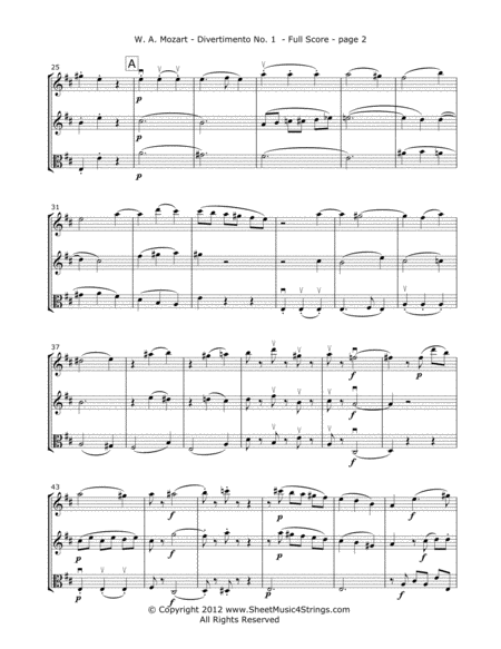 Mozart W Divertimento No 5 Mvt 1 For Two Violins And Viola Page 2