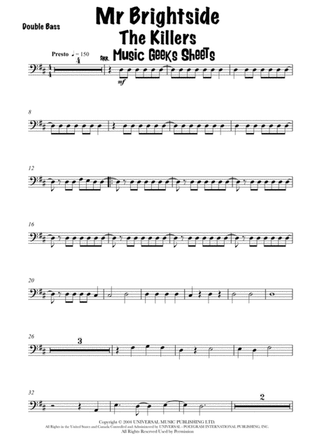 Mr Brightside By The Killers For Double Bass Page 2