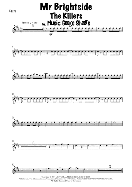 Mr Brightside By The Killers For Flute Page 2