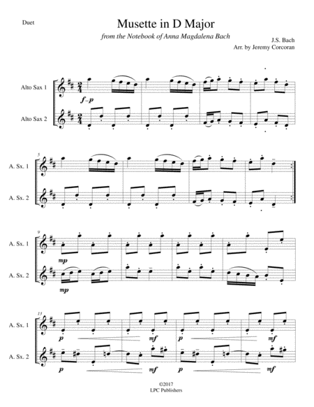 Musette In D Major For Two Saxophones Page 2