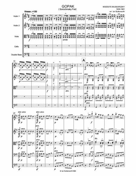 Mussorgsky Gopak Sorochinsky Fair For String Orchestra Page 2