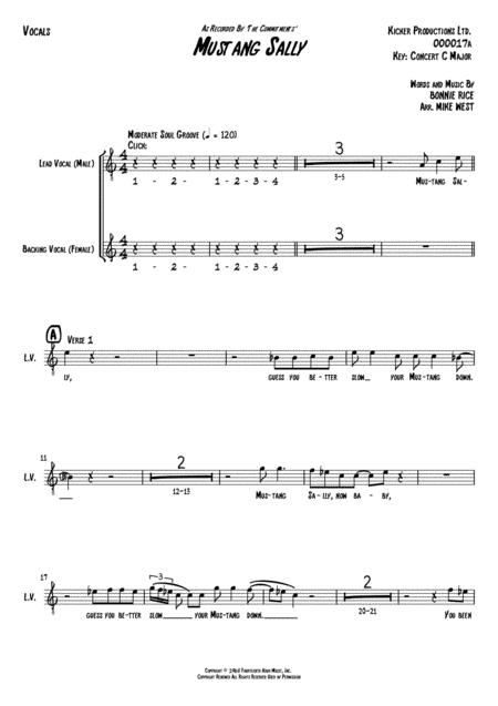 Mustang Sally Vocals Page 2