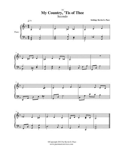 My Country Tis Of Thee Easy Piano Duet Page 2