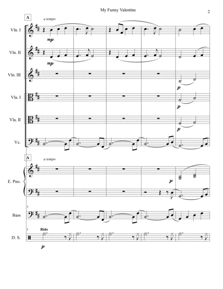 My Funny Valentine String Sextet Orchestra Page 2