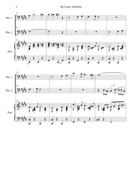 My Funny Valentine Trombone Duet Page 2