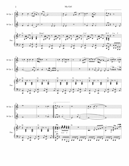 My Girl Duet For Bb Trumpet Page 2