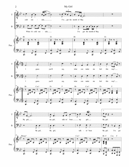 My Girl Duet For Tenor And Bass Solo Page 2