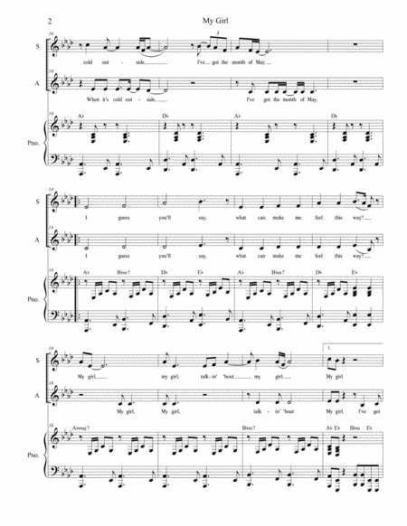 My Girl For 2 Part Choir Sa Page 2