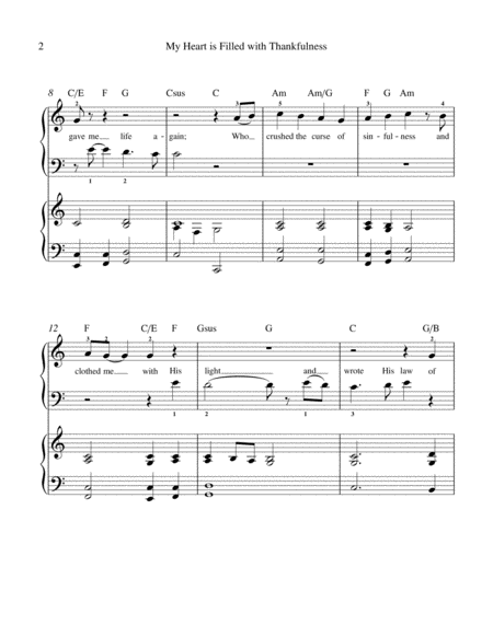 My Heart Is Filled With Thankfulness Mod Easy Piano Duet Page 2
