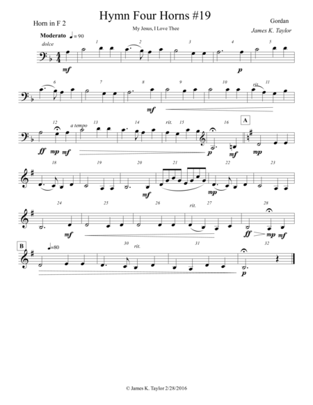 My Jesus I Love Thee Horn Quartet 19 Page 2