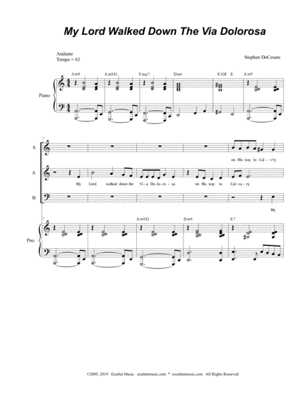 My Lord Walked Down The Via Dolorosa For Satb Page 2