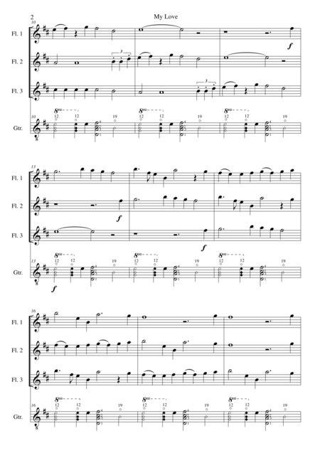 My Love For Flute Trio And Guitar Ostinato Page 2