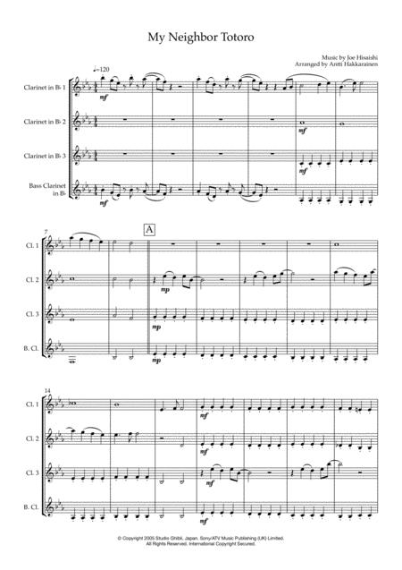 My Neighbor Totoro Clarinet Quartet Page 2