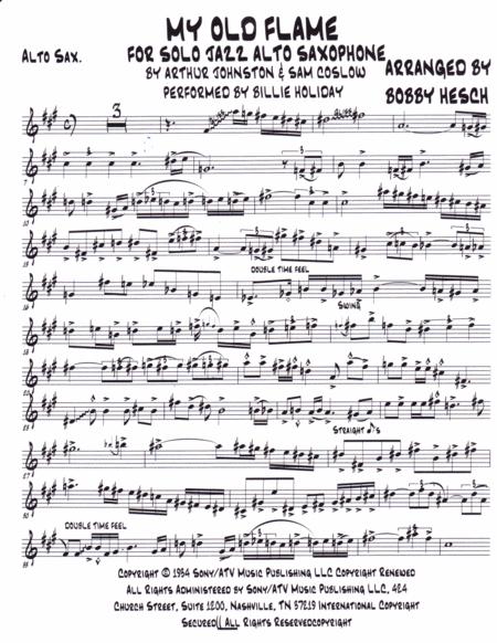 My Old Flame For Solo Jazz Alto Saxophone Page 2