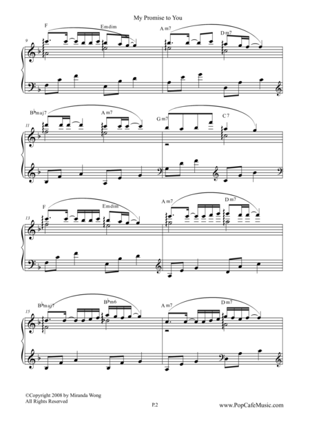 My Promise To You Romantic Piano Music Page 2