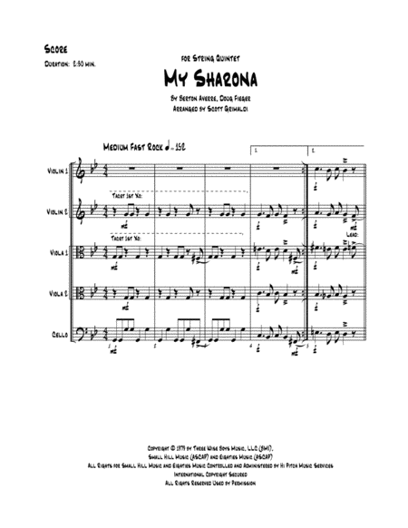 My Sharona For String Quintet Page 2