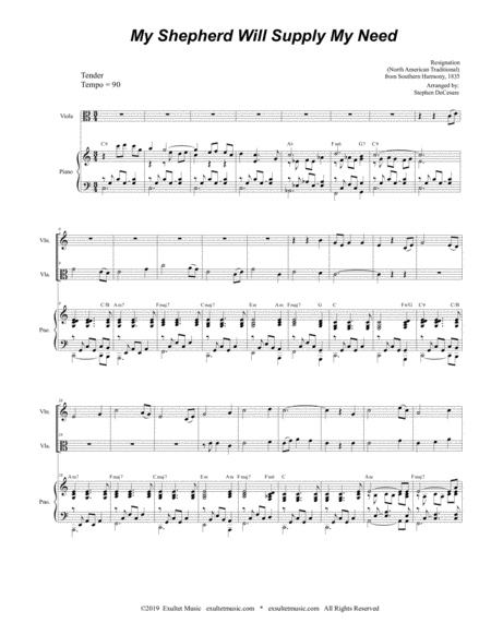 My Shepherd Will Supply My Need Duet For Violin And Viola Page 2