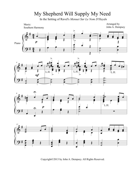 My Shepherd Will Supply My Need Piano Solo Page 2