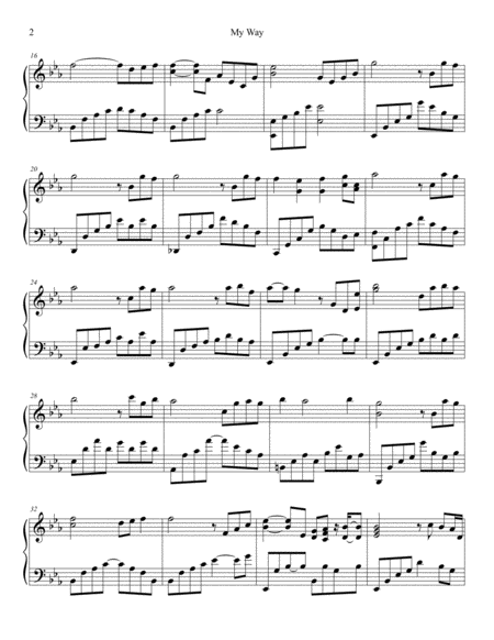 My Way Easy Piano Solo Page 2