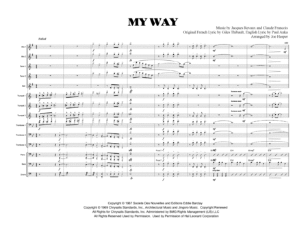 My Way Jazz Ensemble Score Only Page 2
