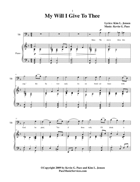 My Will I Give To Thee Original Satb Choir With Piano Accompaniment Page 2