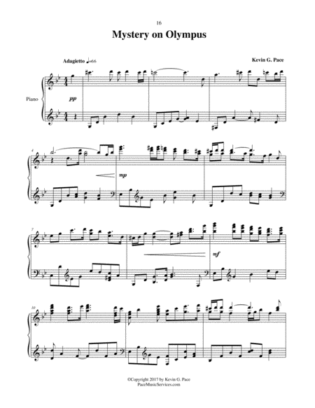 Mystery On Olympus Original Piano Solo Page 2