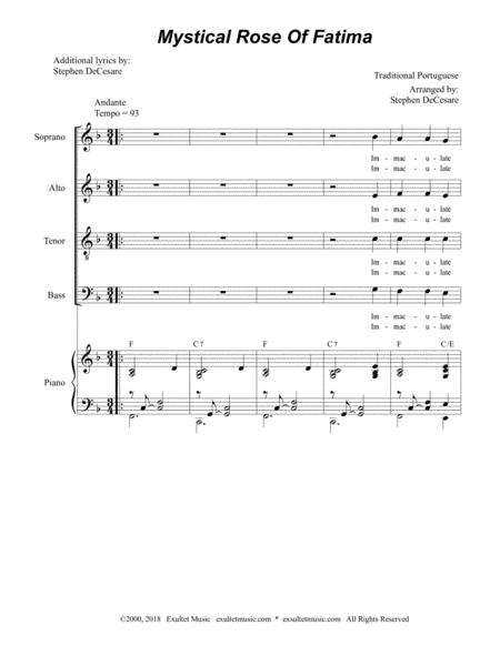 Mystical Rose Of Fatima For Satb Page 2